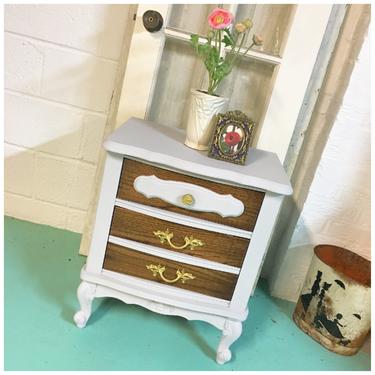Grey French Provincial End Table