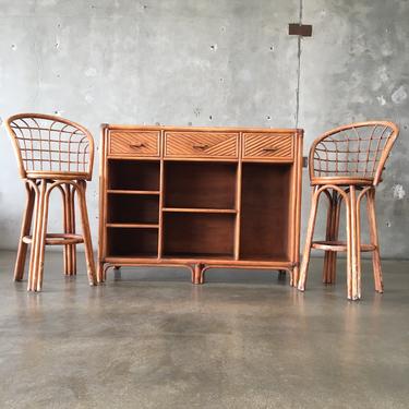 Tiki Bar with Two Stools