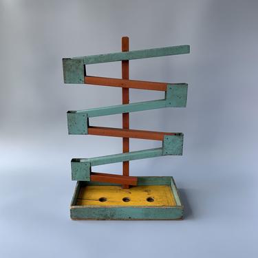 Vintage Handmade Marble Run Game Toy 