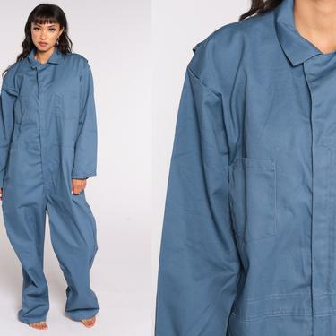 Blue Coveralls Jumpsuit Pants Boiler Suit Workwear Uniform 80s Boilersuit Long Sleeve Work Wear Boiler Suit Vintage 1980s Men's Large 
