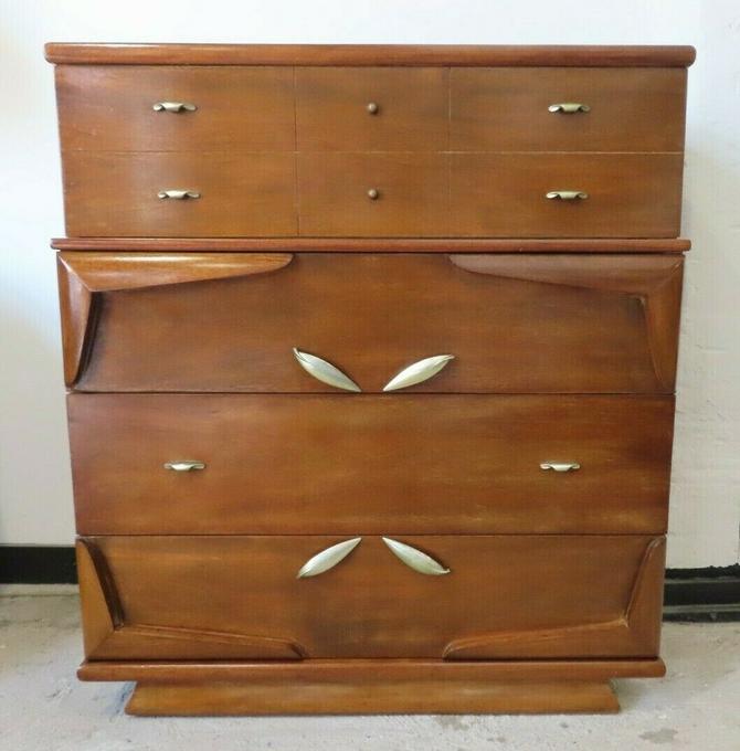 Kent Coffey Barnsley Mid Century Mahogany Tall Dresser Chest Of