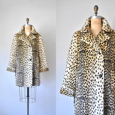 Foxy cheetah print coat, 60s faux fur coat, leopard coat, 60s clothing 