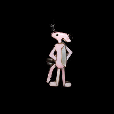 Pink Panther Very Unique Native American Zuni Pink Shell Sterling Silver Tall Ring