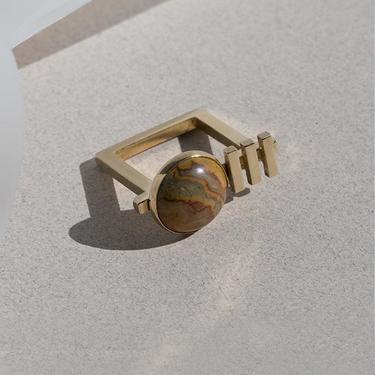 Brass and Lace Agate Ada Ring