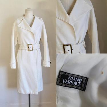 Vintage 1980s White Ginanni Versace Coat / M 