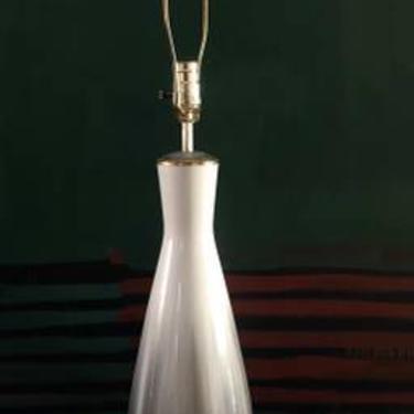 Mid Century Ceramic Lamp Gray and Gold Tints