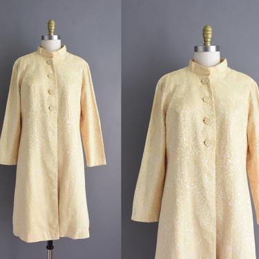 vintage 1950s dress | Beautiful Buttery Brocade Cocktail Party Dinner Coat | Large | 50s vintage dress 