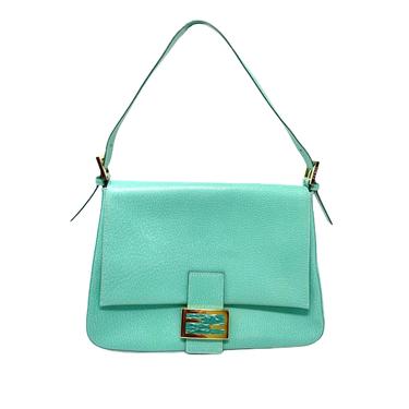 Fendi Turquoise Leather Baguette Bag