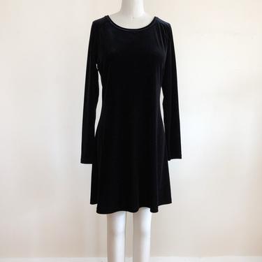 Black Velvet Mini Dress - 1990s 