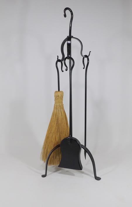 Fireplace Tool Rustic Cabin Set Wrought Iron Shovel Poker Brush