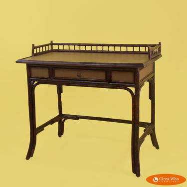 Burnt Bamboo Linen Wrapped Desk