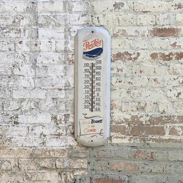 Vintage 1960s Pepsi Cola Thermometer Sign Soda Advertising Decor 