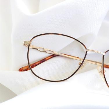 Vintage Tortoise Wire Eyeglasses Frames 