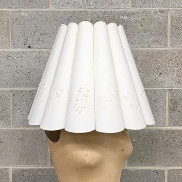 Vintage Lampshade Retro 1980s Cut and Pierced + Floral Design + Off-White + Scalloped + 2 Units on Hand + Sold Separately + Mood Lighting 