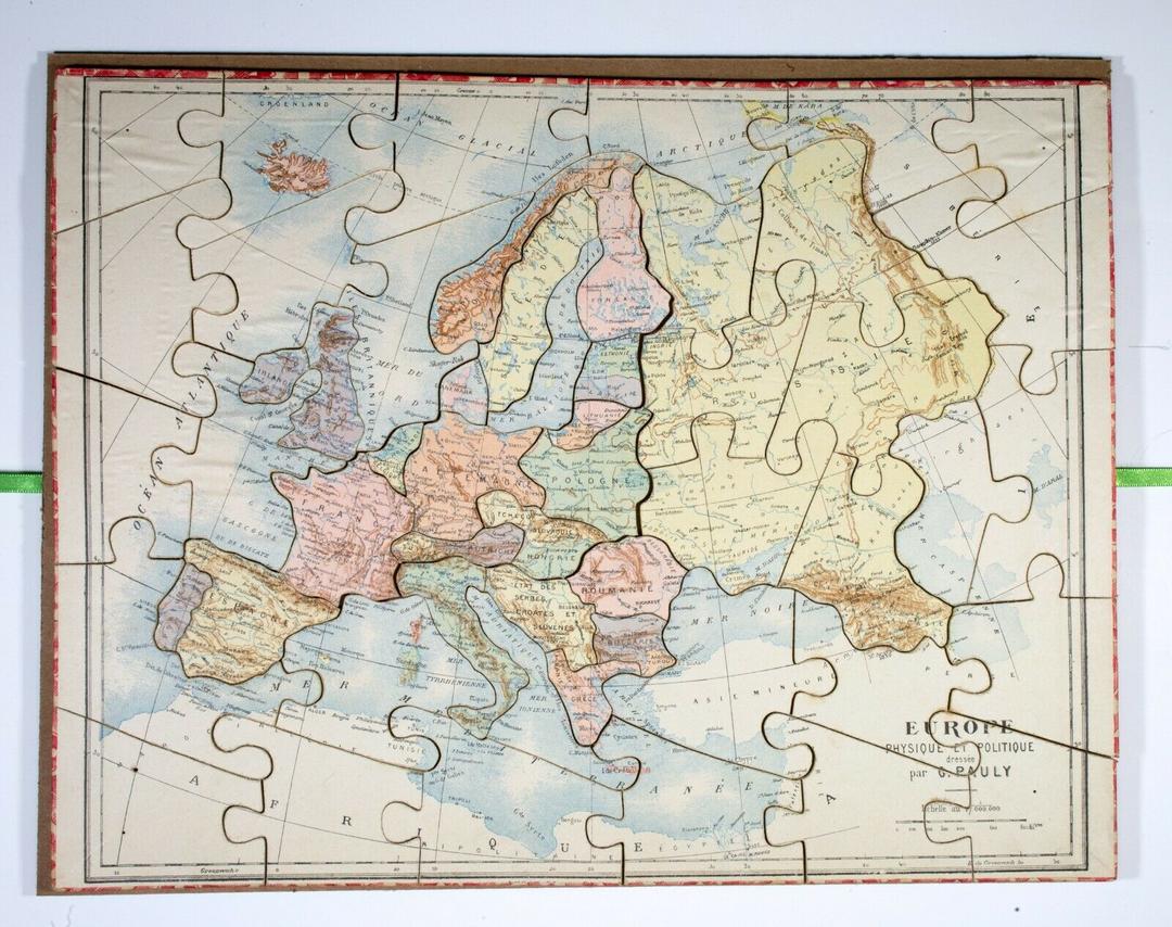 Puzzles Géographiques G. Pauly - France Physique Et Politique, Bois, Occasion