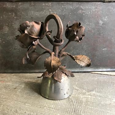 Rustic French Bell, Large, Dinner, Shop, Chrome, Iron Roses, French Farmhouse 