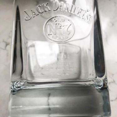 Rare Antique Glass Jack Daniels Whiskey Square Tumbler Embossed &amp;quot;Every Day We Make It&amp;quot; by LeChalet