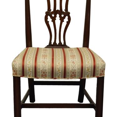 Baker Furniture Solid Mahogany Traditional Chippendale Style Dining Side Chair 