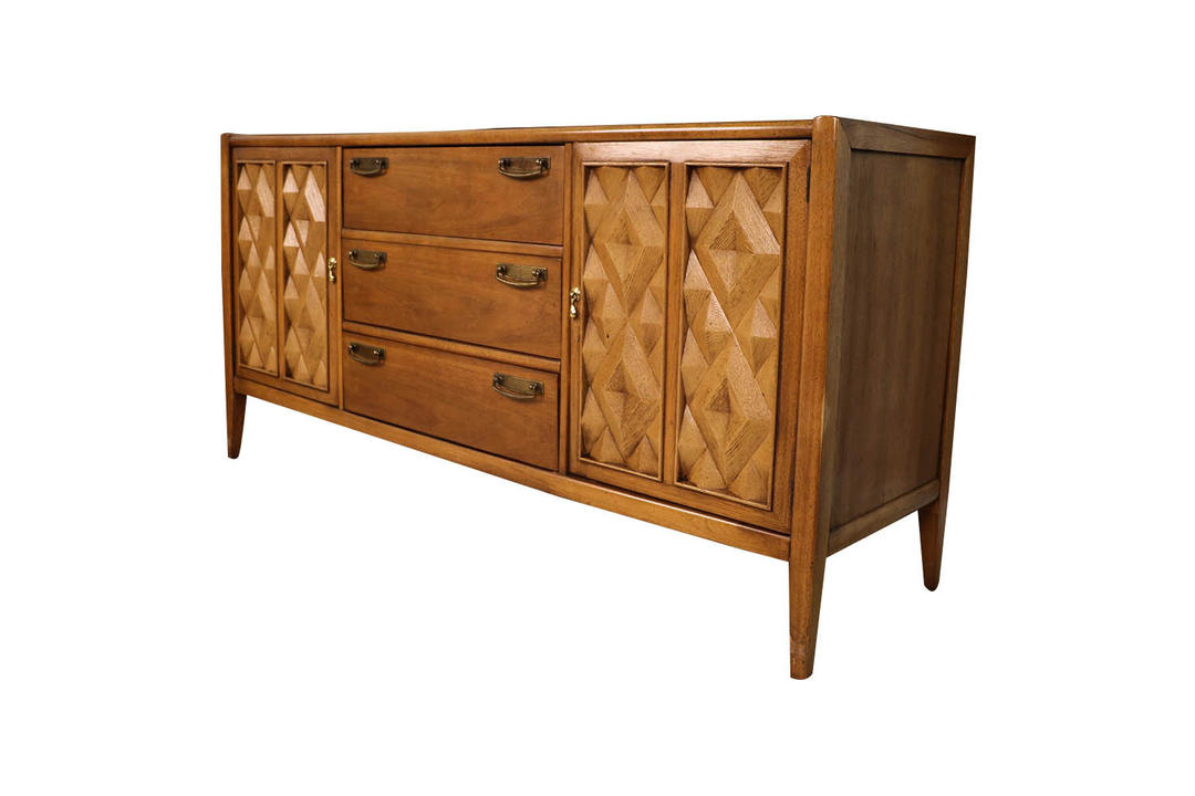 Mid Century Modern Broyhill Premier Diamond Head Credenza Dresser