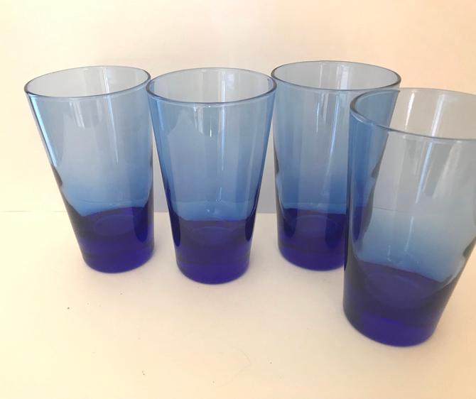 libbey blue drinking glasses