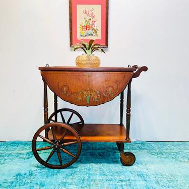 Antique Paalman Tea Cart, Vintage Paalman Bar Cart, Antique Dining Trolly 