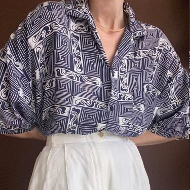 vintage espirit menswear pattern blouse 