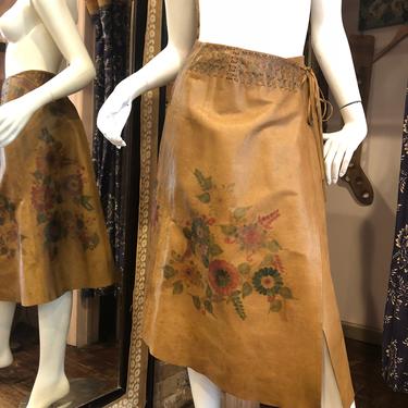 Leather Wrap Around Skirt by OliveandOlafs