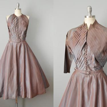 1950s Suzy Perette Dress / Halter Dress / Party Dress / Cocktail Dress / Fit And Flare Dress / Size Small 