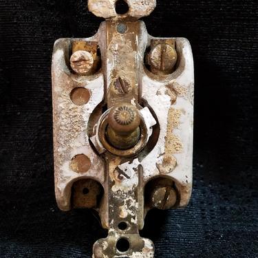 Antique Brass and Ceramic Toggle Switch