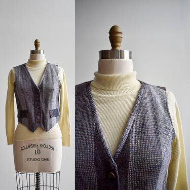 Vintage Wool Plaid Patchwork Vest 