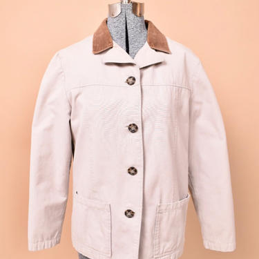 Taupe 90s Fleece Lined Chore Coat By B. Moss, S/M