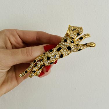 Rare TRIFARI Leaping Leopard Sparkle Brooch