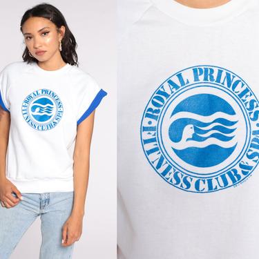 Royal Princess Shirt Cruise Ship Shirt Short Sleeve Sweatshirt 80s Vintage T Shirt Graphic Print Travel Spa 1980s Medium 