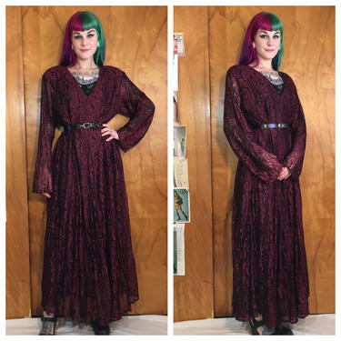 Vintage 1990’s Burgundy Lace Dress 