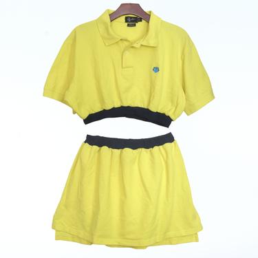 2pc Yellow knit polo dress