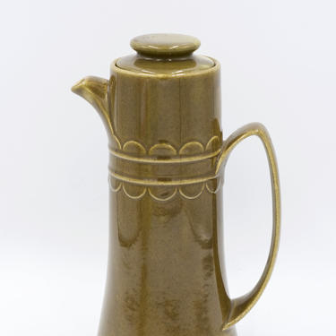 Vintage Sheffield Granada Green, Olive, Avocado Green Coffee Pot 