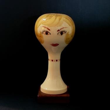 Vintage Blonde Stangl Wig Stand 