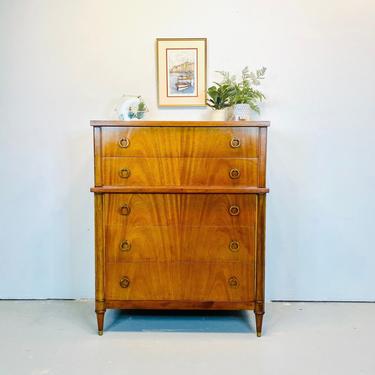 Mid Century R Way Mahogany Tallboy Five Drawer Dresser, , MCM Highboy Dresser, Mid Century Dresser, Boho Dresser, MCM Chest of Drawers 