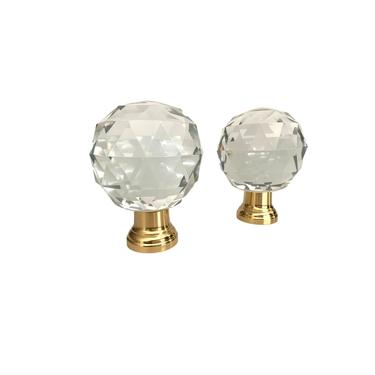 Crystal And Brass Newel Post Banister Finials- A Pair 