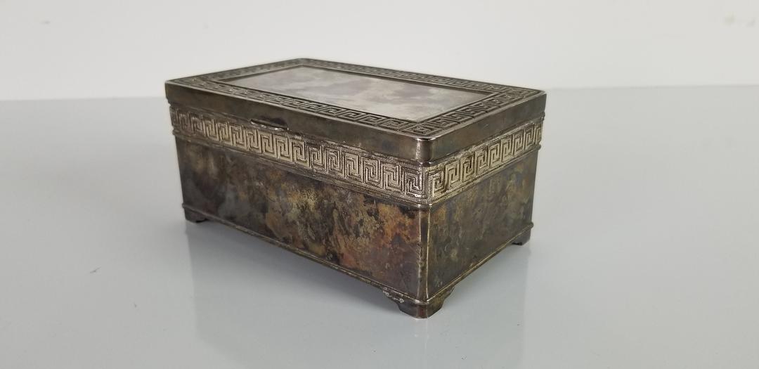 Vintage Italian Vera Lucino Greek Key Design Silver Plate Box | Miami ...