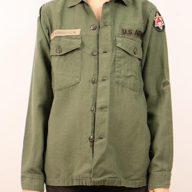 1970's 'brumback' OG-107 army shirt - distressed