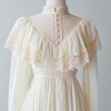 Vintage 1970s Dress - 70s Ivory Gunne Sax | Xtabay Vintage - Portland ...
