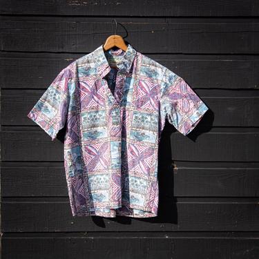 Vintage Mele Kalikimaka Reyn Spooner Hawaiian Christmas Shirt | Large Cotton Reverse Print Fishing Tiki Hawaiian Shirt | Aloha Shirt Polo 