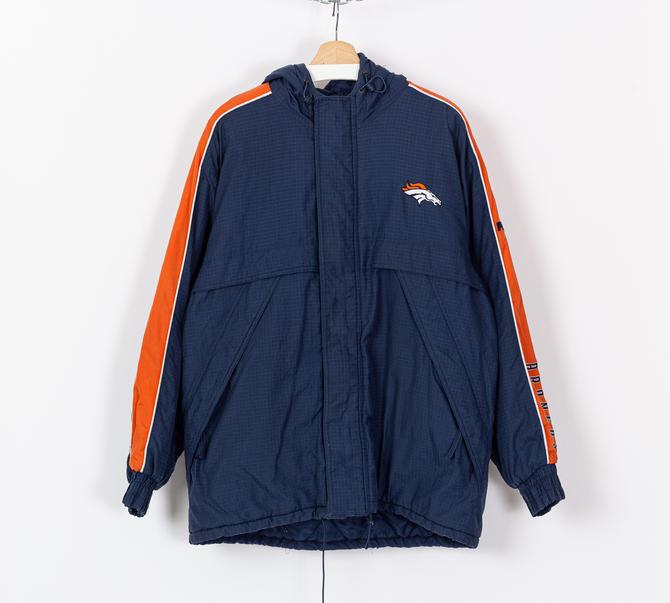 Denver Broncos Winter Puffer Jacket - Reebok NFL Pro Line (XLarge) Full Zip  Hood