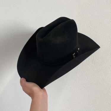 Resistol Black Felt Cowboy Hat 20X Beaver | Long Oval Cowboy Hat | Western Hat | Size 7 1/8 | Made in Texas 