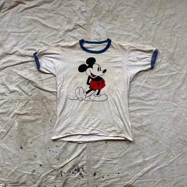 Vintage 1970s Mickey Mouse Walt Disney Prod. Ringer T Shirt 