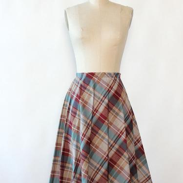 Blair Burgundy Plaid Skirt L