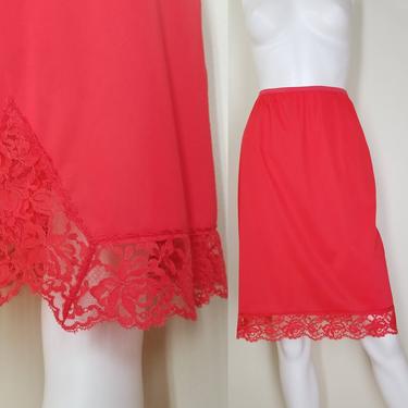 Red Nylon Half Slip, Small / Lace Hemline Pinup Slip / Red, Sought  Clothier