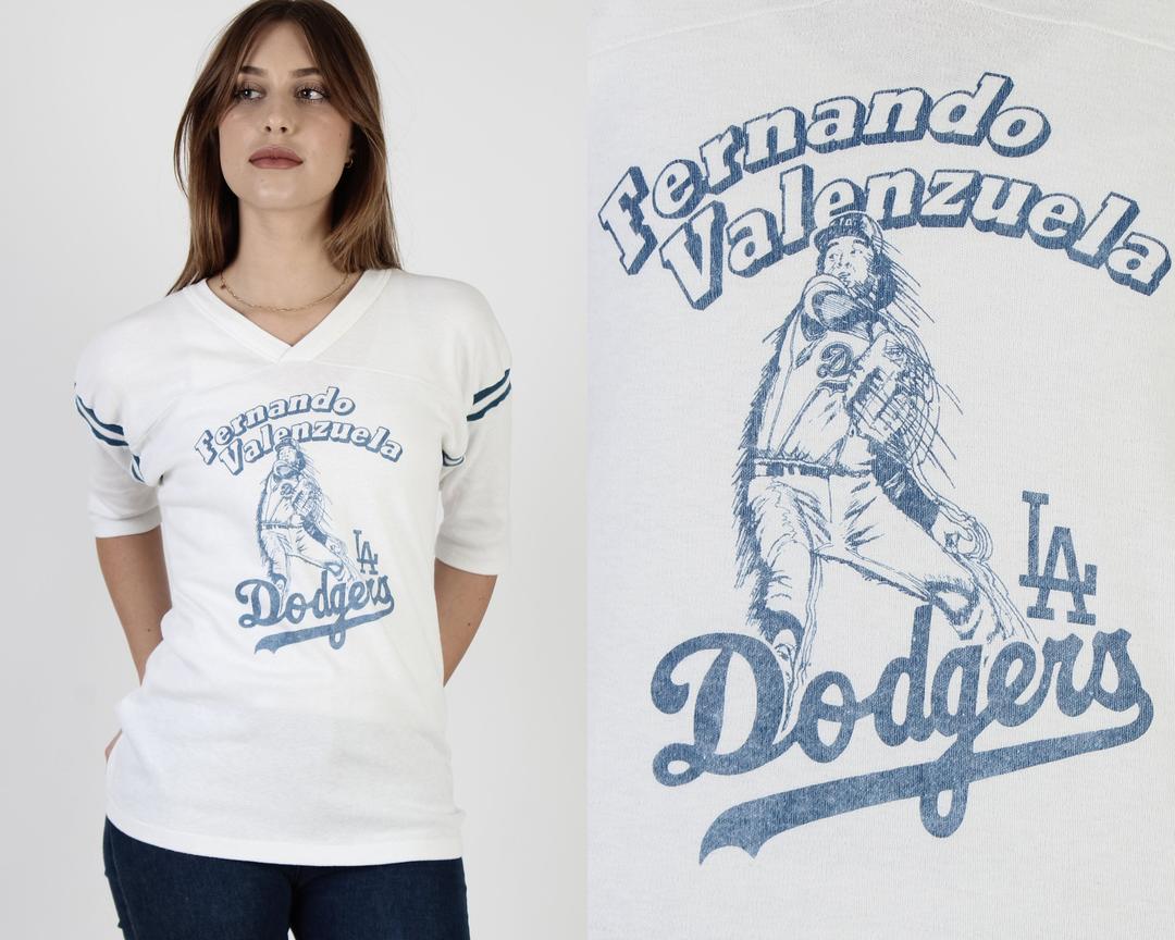 Youth Fernando Valenzuela Los Angeles Dodgers Backer T-Shirt - Ash
