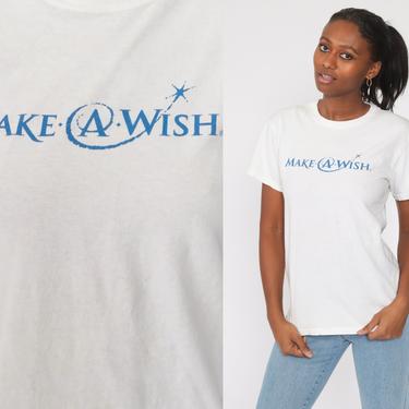 Make A Wish Shirt Make a wish Foundation Graphic Tee Shirt Vintage 90s Tshirt Retro T Shirt Print Slogan Small xs s 